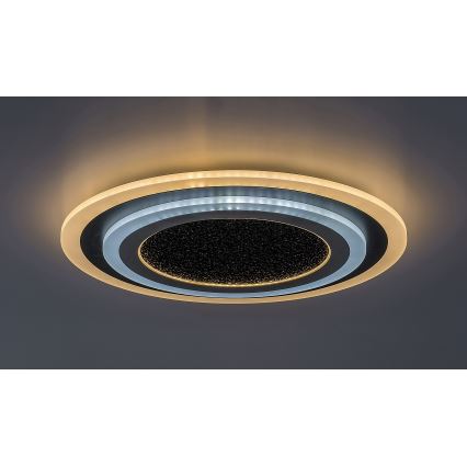 Rabalux - Plafonnier LED dimmable 56W/230V 3000/4000/6000K noir + télécommande Ø 45 cm