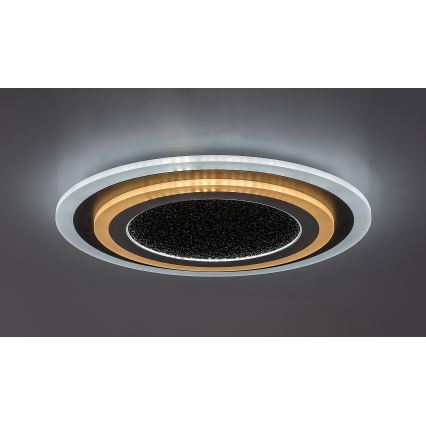 Rabalux - Plafonnier LED dimmable 56W/230V 3000/4000/6000K noir + télécommande Ø 45 cm