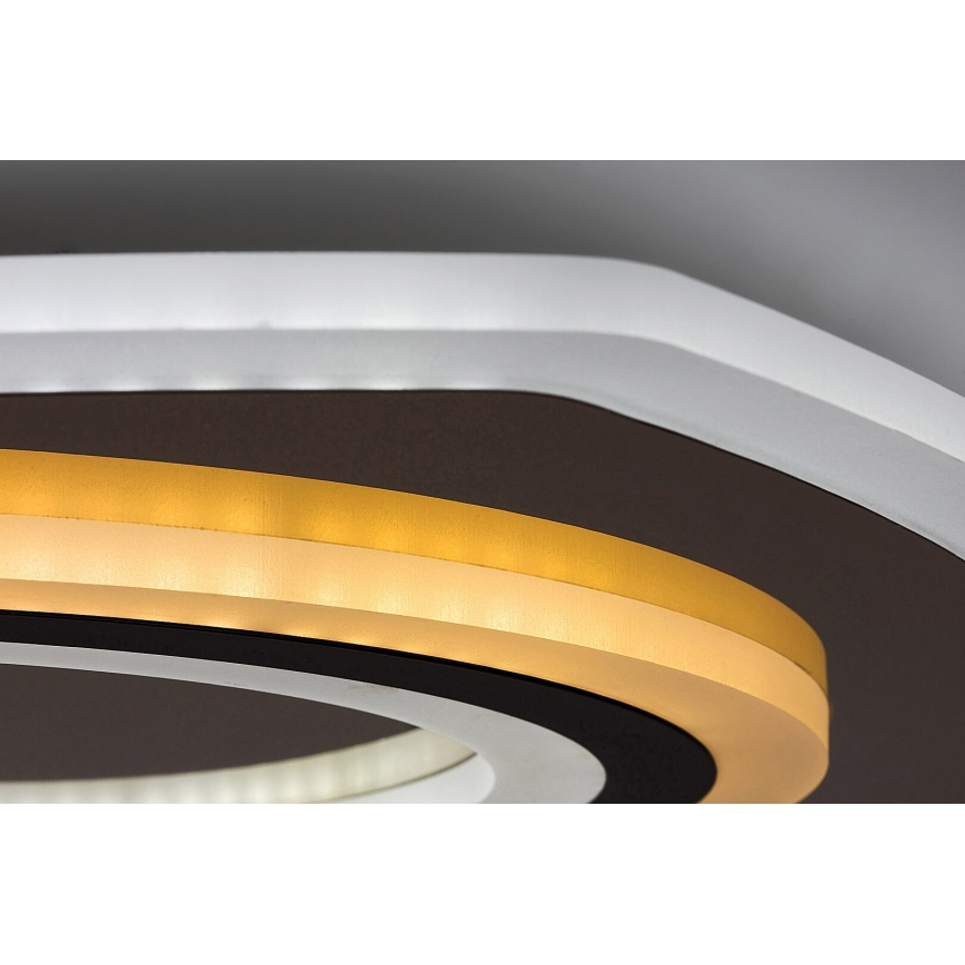 Rabalux - Plafonnier LED dimmable 60W/230V 3000/4000/6000K chrome mat/noir + télécommande 48x48 cm