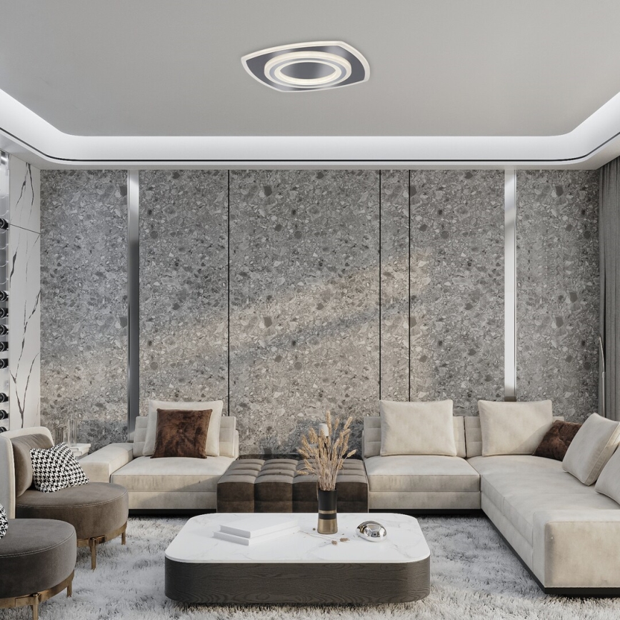 Rabalux - Dimbare LED-plafondlamp LED/60W/230V 3000/4000/6000K mat chroom + afstandsbediening 48x48 cm