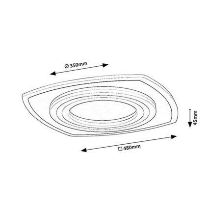 Rabalux - Dimbare LED-plafondlamp LED/60W/230V 3000/4000/6000K mat chroom + afstandsbediening 48x48 cm