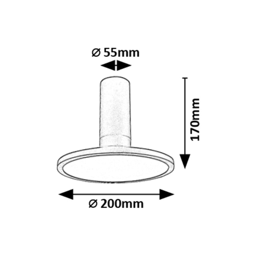 Rabalux - Plafonnier LED/20W/230V 3000K noir, diam. 20 cm