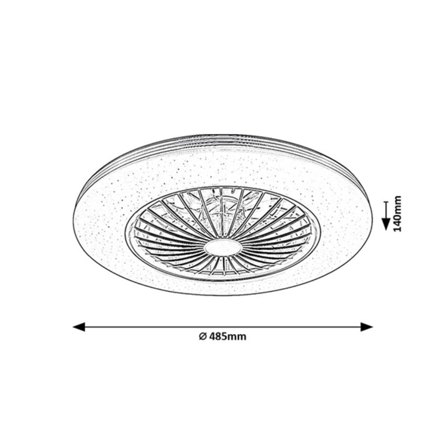 Rabalux - LED dimbare plafondlamp met ventilator LED/48W/230V 3000-6500K + afstandsbediening