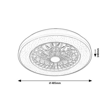 Rabalux - LED Dimbare plafondlamp met ventilator LED/48W/230V 3000-6500K + afstandsbediening