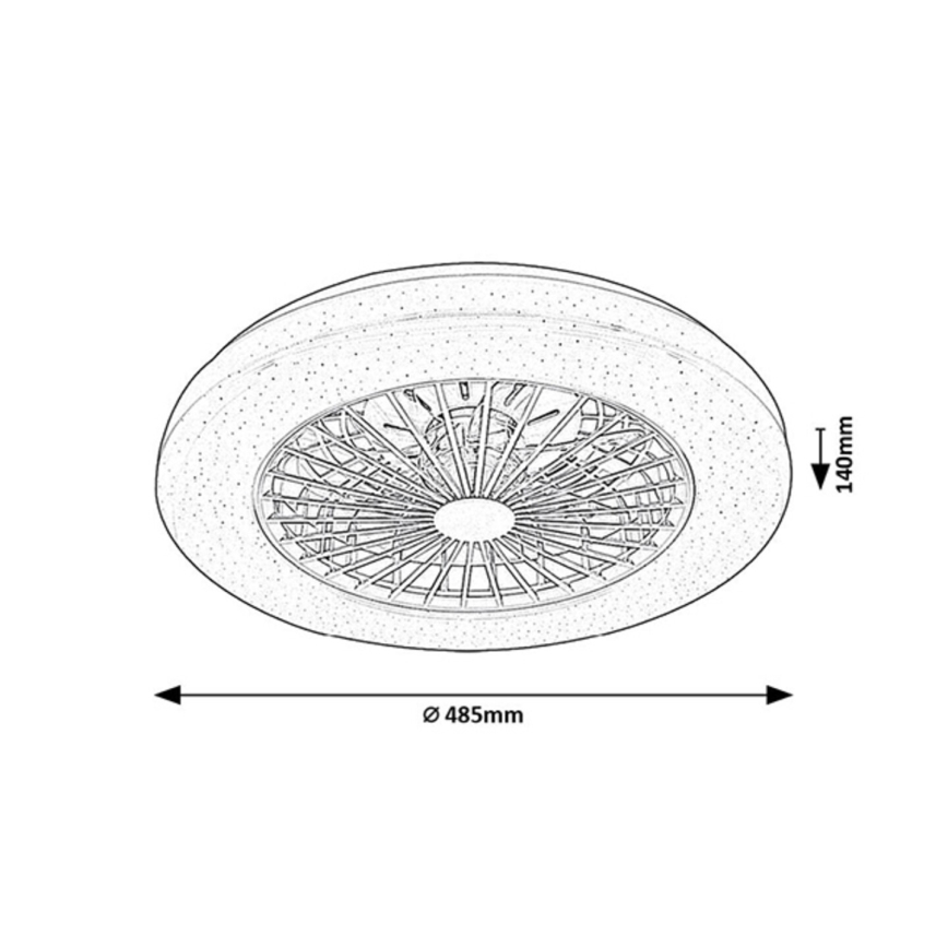 Rabalux - LED RGB dimbare plafondlamp met ventilator LED/48W/230V 3000-6500K + afstandsbediening