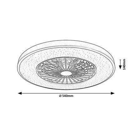 Rabalux - LED dimbare plafondlamp met ventilator LED/72W/230V 3000-6500K + afstandsbediening