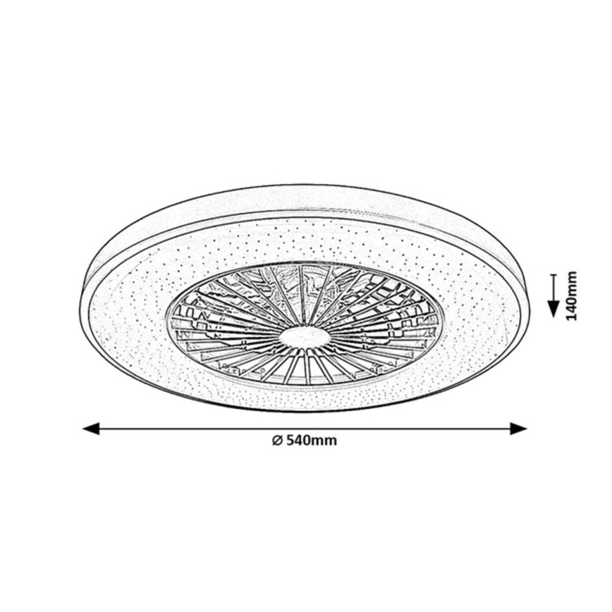 Rabalux - Plafonnier à intensité variable avec ventilateur LED/72W/230V 3000-6500K + Télécommande