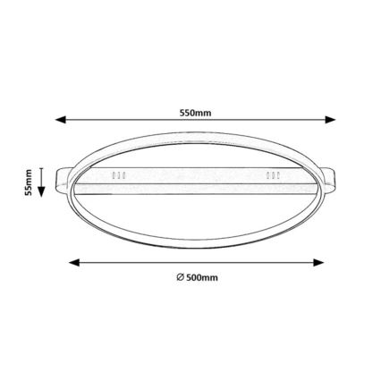 Rabalux - LED-plafondlamp LED/45W/230V 3000K 50x55 cm zwart
