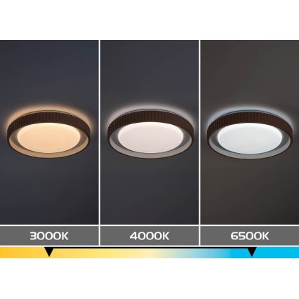 Rabalux - Plafonnier LED dimmable, 48 W, 230 V, 3000–6500 K, Ø 49,5 cm + télécommande