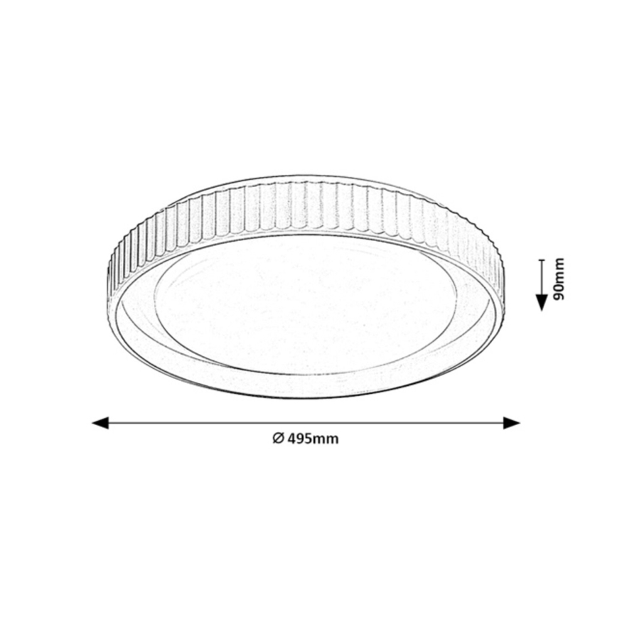 Rabalux - Plafonnier LED dimmable, 48 W, 230 V, 3000–6500 K, Ø 49,5 cm + télécommande