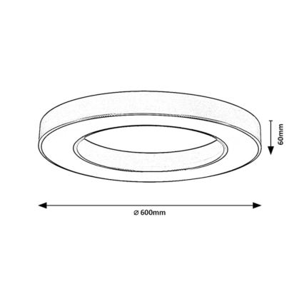 Rabalux - Plafonnier LED dimmable LED/45W/230V 3000-6500K Ø 60 cm noir + télécommande