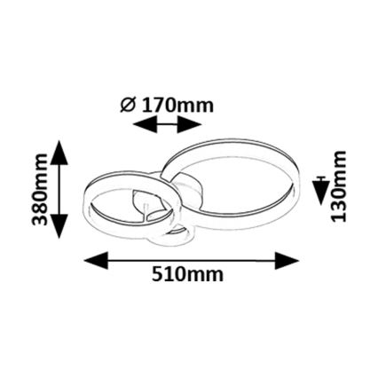 Rabalux - Plafonnier LED/24W/230V 3000/4000/6500K noir