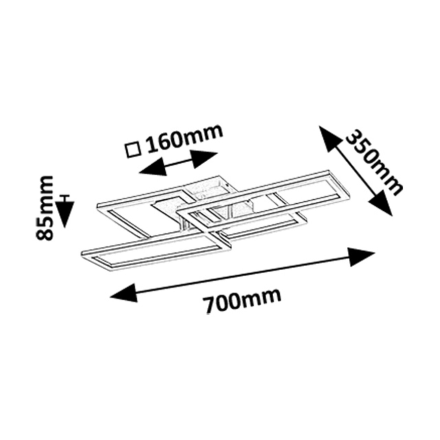 Rabalux - LED Dimbare plafondlamp LED/40W/230V 3000-6500K 35x70 cm + afstandsbediening