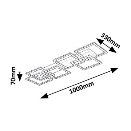 Rabalux - Dimbare LED-plafondlamp LED/40W/230V 3000-6500K 33x100 cm + afstandsbediening