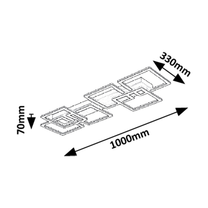 Rabalux - Dimbare LED-plafondlamp LED/40W/230V 3000-6500K 33x100 cm + afstandsbediening