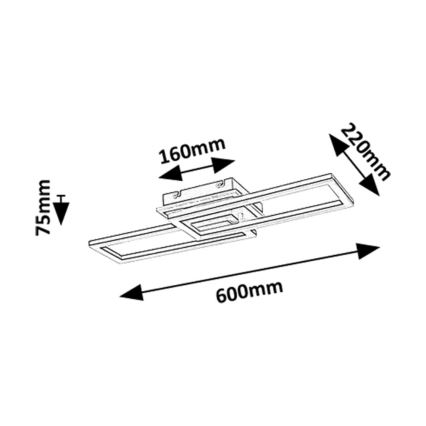 Rabalux - Plafonnier LED dimmable, 30 W, 230 V, température de couleur réglable 3000–6500 K (blanc chaud à blanc froid), télécommande, longueur 60 cm