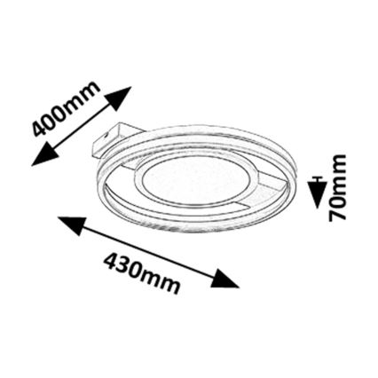 Rabalux - Plafonnier LED RGB dimmable LED/40W/230V 3000-6500K avec télécommande Ø 43 cm