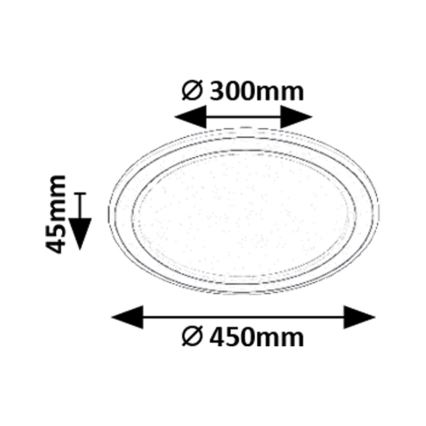 Rabalux - LED RGB dimbare plafondlamp LED/22W/230V 3000-6500K Ø 45 cm + afstandsbediening