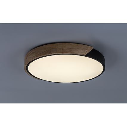 Rabalux - LED-plafondlamp LED/24W/230V 4000K zwart/eiken Ø 41 cm