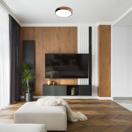 Rabalux - Plafonnier LED 24W/230V 4000K noir/chêne Ø 41 cm