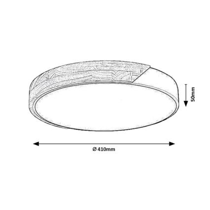 Rabalux - Plafonnier LED 24W/230V 4000K noir/chêne Ø 41 cm