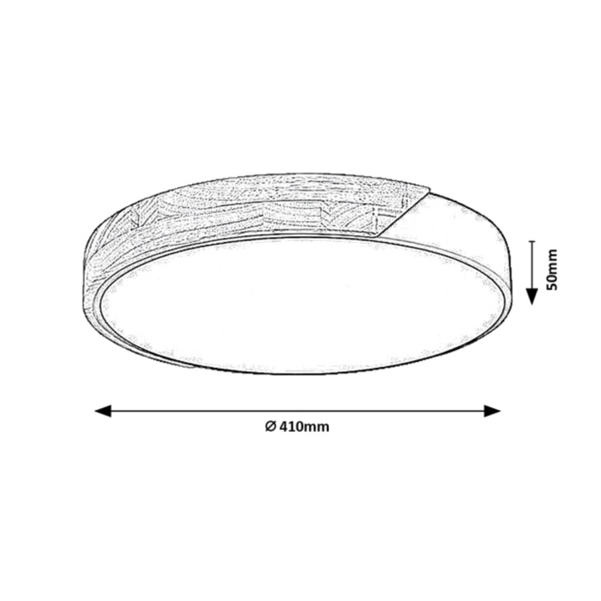 Rabalux - Plafonnier LED 24W/230V 4000K noir/chêne Ø 41 cm