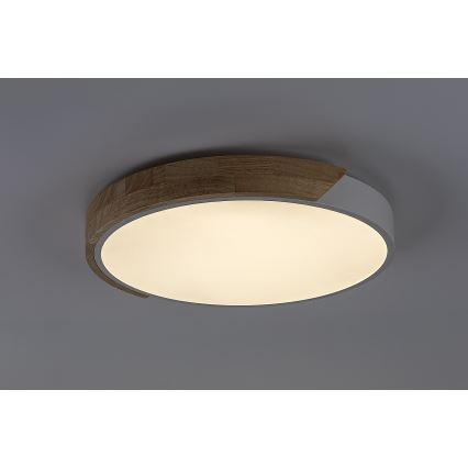 Rabalux - Plafonnier LED 24W/230V 3000K blanc/chêne Ø 61 cm