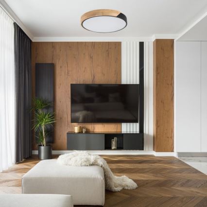 Rabalux - Plafonnier LED/42W/230V 3000/4000/6500K noir/chêne Ø 61 cm
