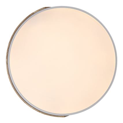 Rabalux - Plafonnier LED 40 W, 230 V, 3000/4000/6500 K, blanc/chêne, Ø 61 cm