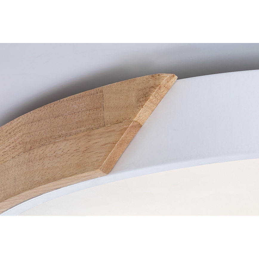 Rabalux - Plafonnier LED 40 W, 230 V, 3000/4000/6500 K, blanc/chêne, Ø 61 cm