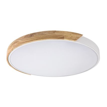 Rabalux - Plafonnier LED 40 W, 230 V, 3000/4000/6500 K, blanc/chêne, Ø 61 cm