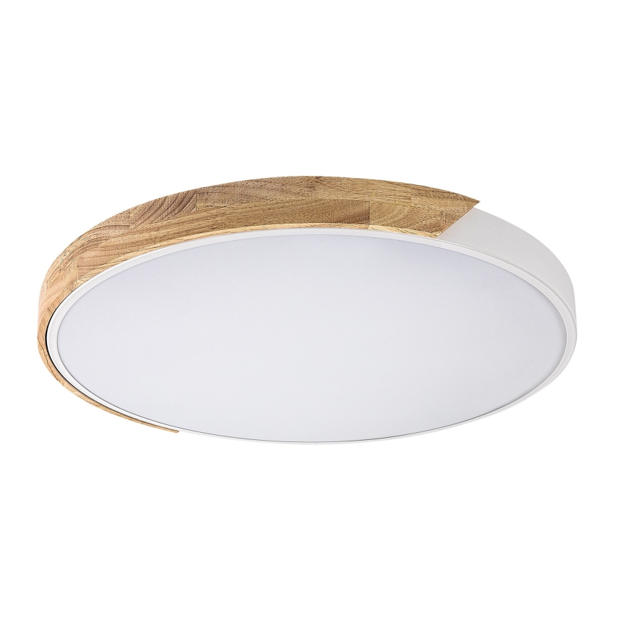 Rabalux - Plafonnier LED 40 W, 230 V, 3000/4000/6500 K, blanc/chêne, Ø 61 cm