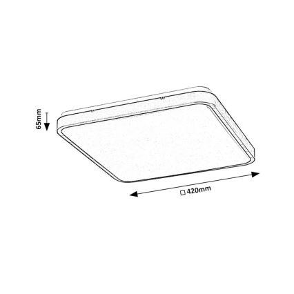 Rabalux - LED Dimbare badkamer plafondverlichting LED/36W/230V 3000-6000K IP44 42x42 cm wit + afstandsbediening