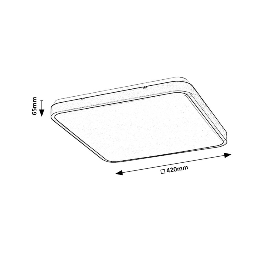Rabalux - LED Dimbare badkamer plafondverlichting LED/36W/230V 3000-6000K IP44 42x42 cm wit + afstandsbediening