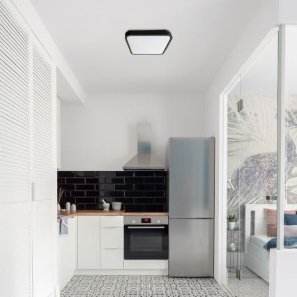 Rabalux - Plafonnier salle de bain LED/24W/230V 3000/4000/6000K IP44 29x29 cm noir
