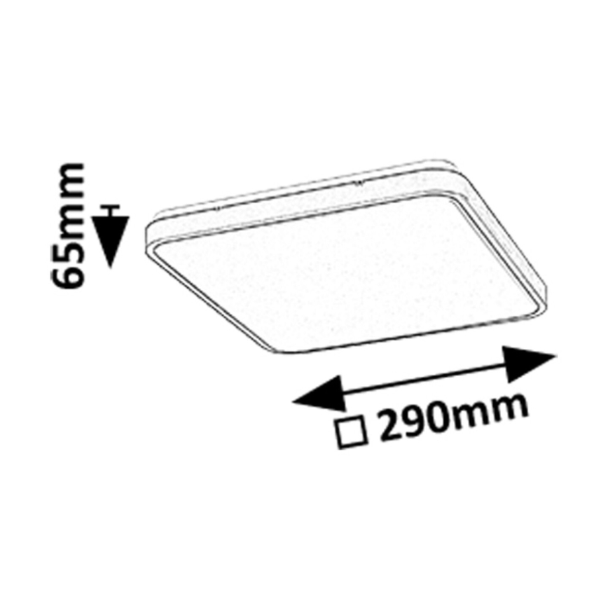 Rabalux - Plafonnier salle de bain LED/24W/230V 3000/4000/6000K IP44 29x29 cm noir