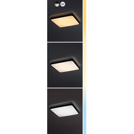 Rabalux - LED Badkamer plafondlamp LED/36W/230V 3000/4000/6000K IP44 42x42 cm zwart