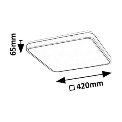 Rabalux - Plafonnier salle de bain LED/36W/230V 3000/4000/6000K IP44 42x42 cm noir