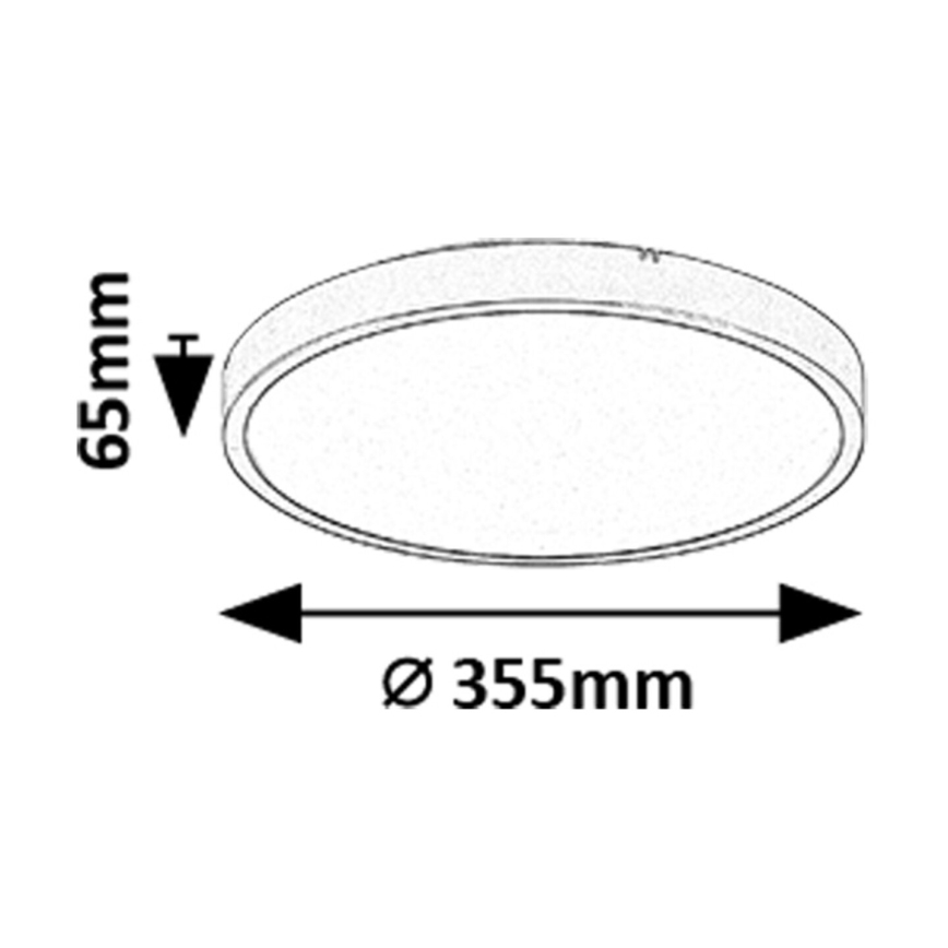 Rabalux - Plafonnier salle de bain LED/24W/230V 3000/4000/6000K IP44 d. 35,5 cm noir