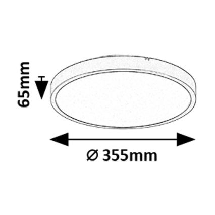 Rabalux - LED Dimbare badkamer plafondverlichting LED/24W/230V 3000-6000K IP44 diameter 35,5 cm zwart + afstandsbediening