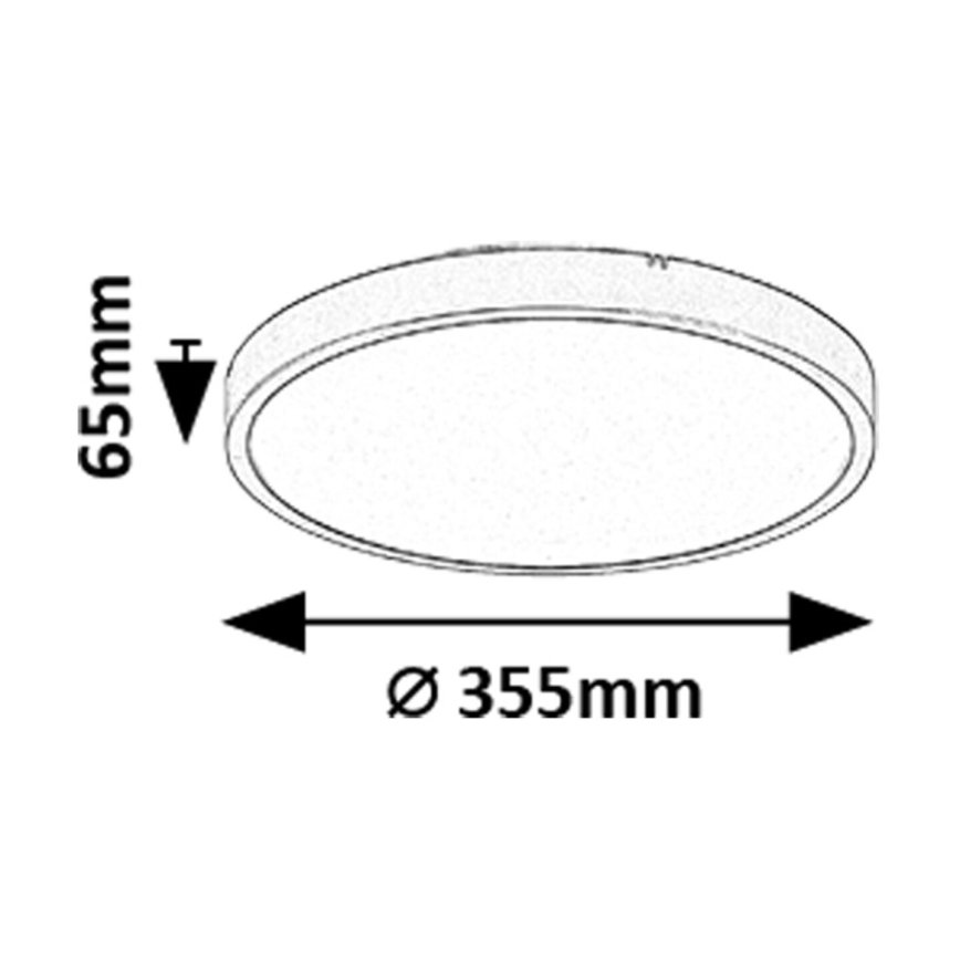 Rabalux - LED Dimbare badkamer plafondverlichting LED/24W/230V 3000-6000K IP44 diameter 35,5 cm zwart + afstandsbediening