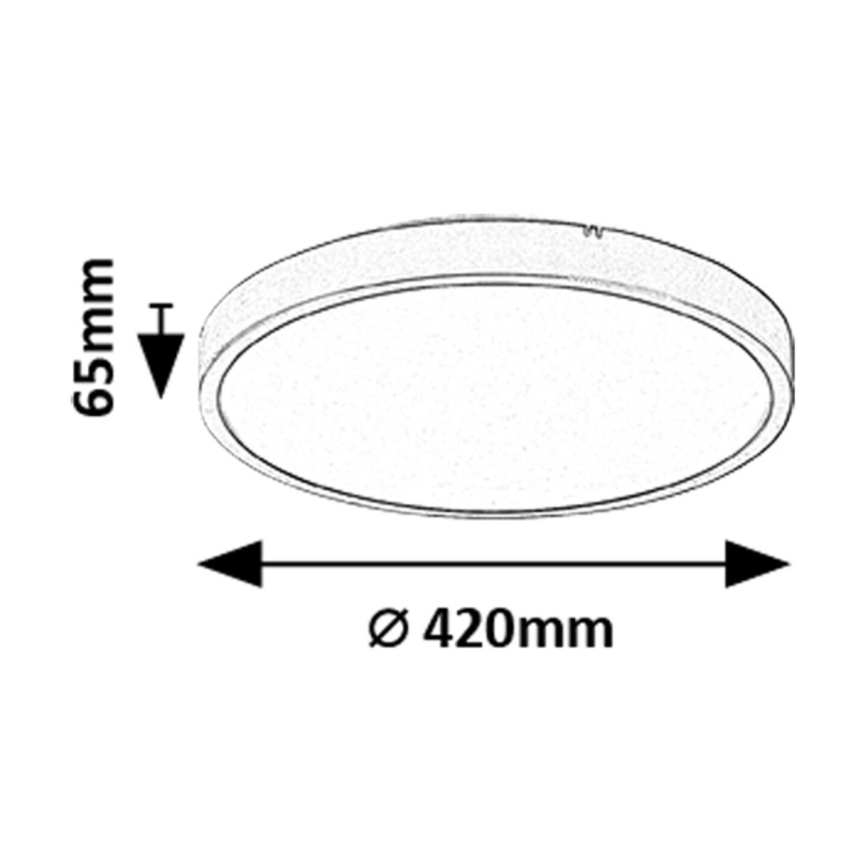Rabalux - LED Dimbare badkamer plafondverlichting LED/36W/230V 3000-6000K IP44 diameter 42 cm zwart + afstandsbediening