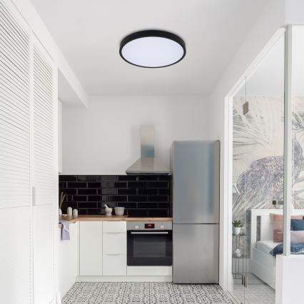 Rabalux - LED RGB Dimbare badkamer plafondlamp LED/36W/230V 3000-6000K Wi-Fi Tuya IP44 diameter 42 cm zwart + afstandsbediening