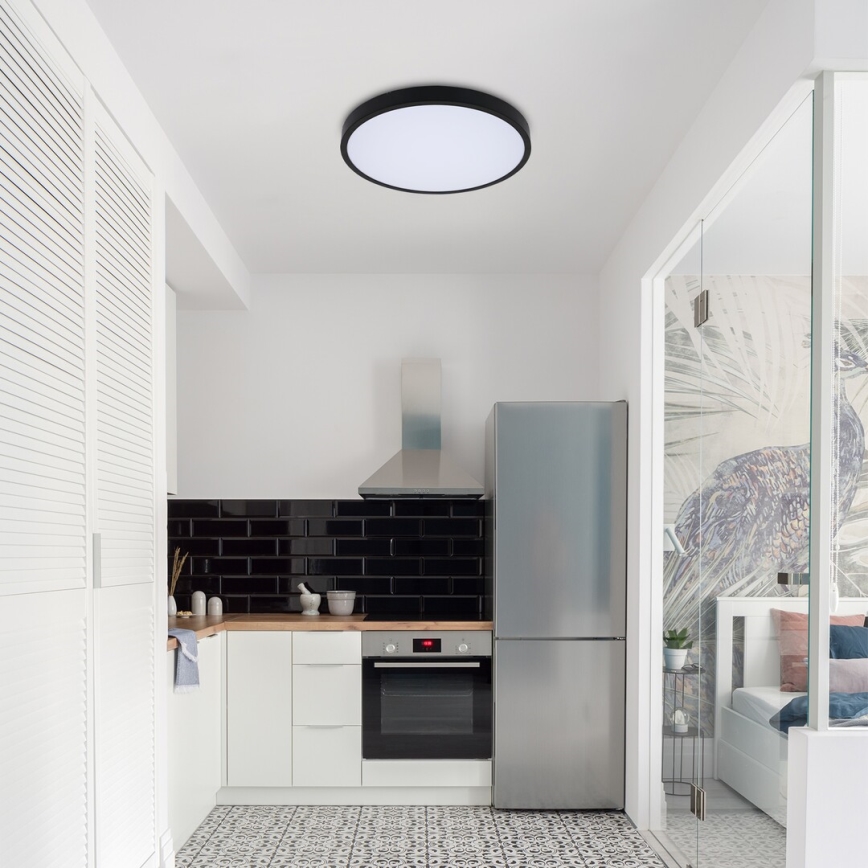 Rabalux - LED RGB Dimbare badkamer plafondlamp LED/36W/230V 3000-6000K Wi-Fi Tuya IP44 diameter 42 cm zwart + afstandsbediening