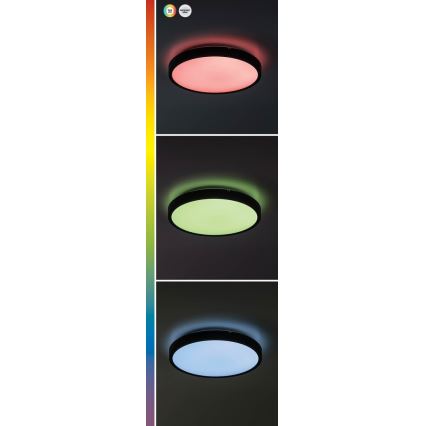 Rabalux - LED RGB Dimbare badkamer plafondlamp LED/36W/230V 3000-6000K Wi-Fi Tuya IP44 diameter 42 cm zwart + afstandsbediening