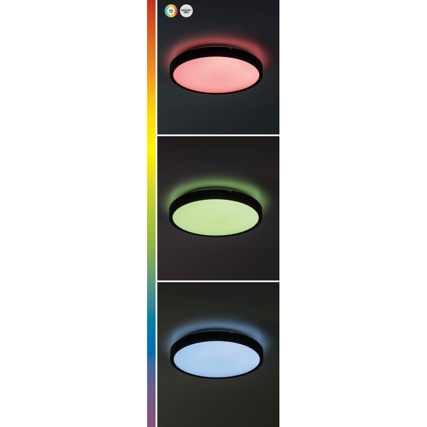 Rabalux - LED RGB Dimbare badkamer plafondlamp LED/36W/230V 3000-6000K Wi-Fi Tuya IP44 diameter 42 cm zwart + afstandsbediening