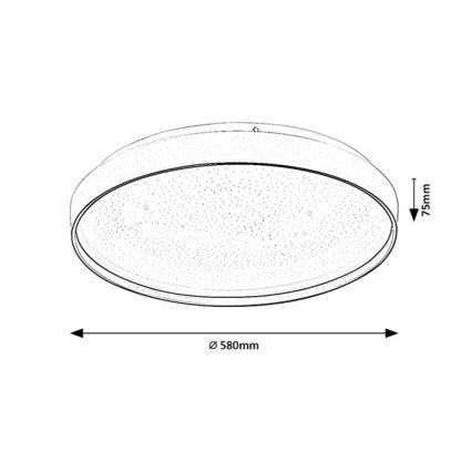 Rabalux - Dimbare LED-plafondlamp, 60 W, 230 V, 3000–6500 K, Ø 58 cm + afstandsbediening