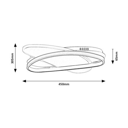Rabalux - Plafonnier LED dimmable LED/57W/230V 3000-6000K 45x30,5 cm + télécommande