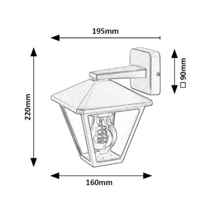 Rabalux - Applique murale d'extérieur 1xE27/40W/230V IP44