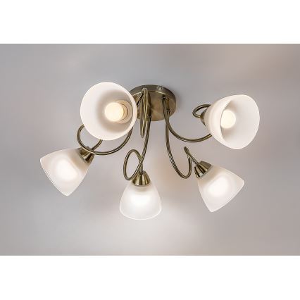 Rabalux - Plafonnier 5 lampes E27, 60 W, 230 V
